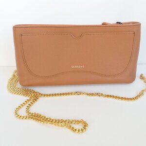Senreve Midi Atlas Pochette Camel Gold Chain NWT